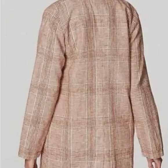 J.Jill Harper Henna Relaxed Linen Boyfriend Button Blazer Jacket Size L Petite - Picture 2 of 3
